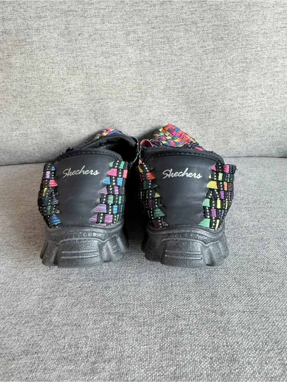 Skechers EZ Flex Sport Rainbow Woven Slip On Sneaker Womens 5 Y2K Dopamine Retro